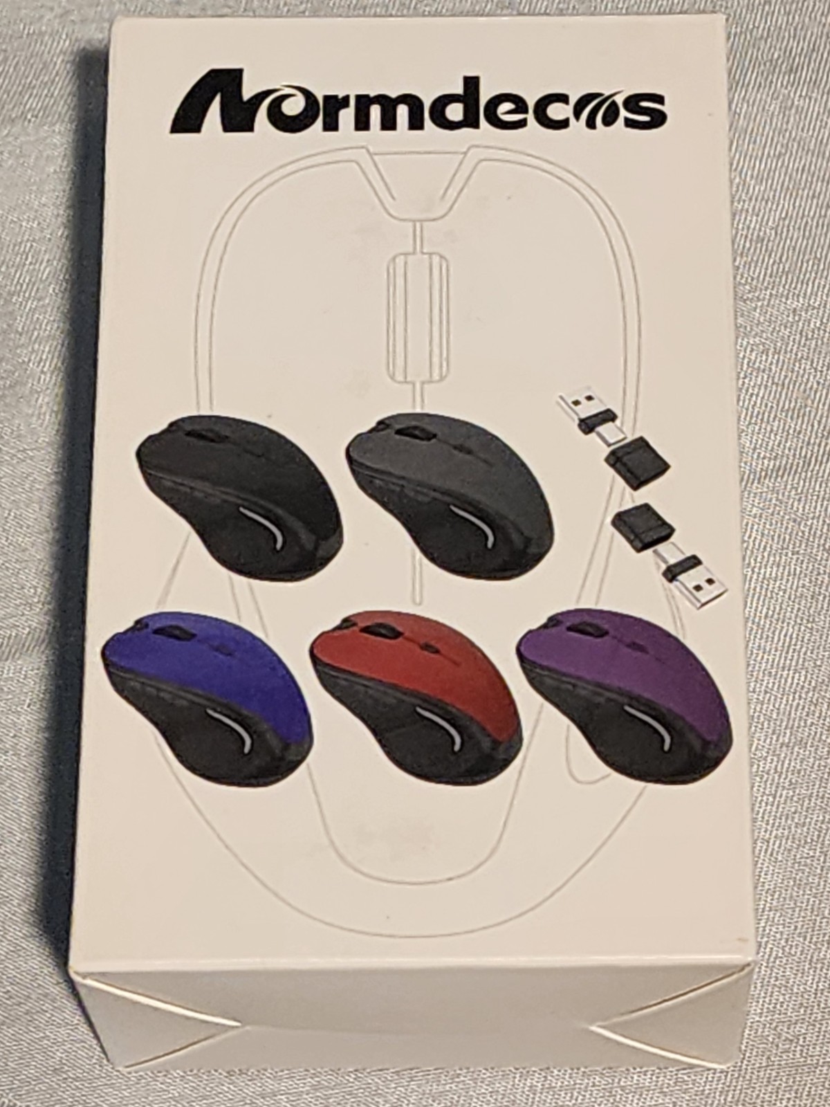 Normdecos Wireless Optical USB Mouse Multi-Color Black Red Blue Purple