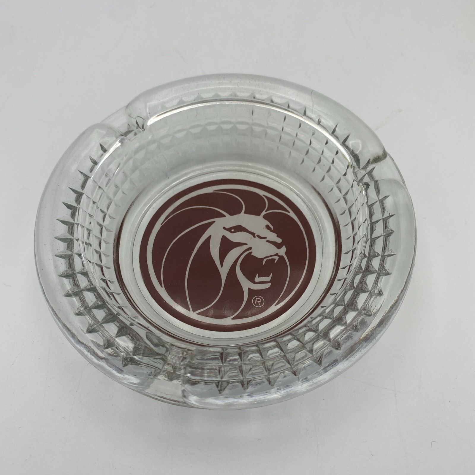 Vintage Las Vegas MGM Grand Casino Ashtray LION logo NO CHIPS - EUC