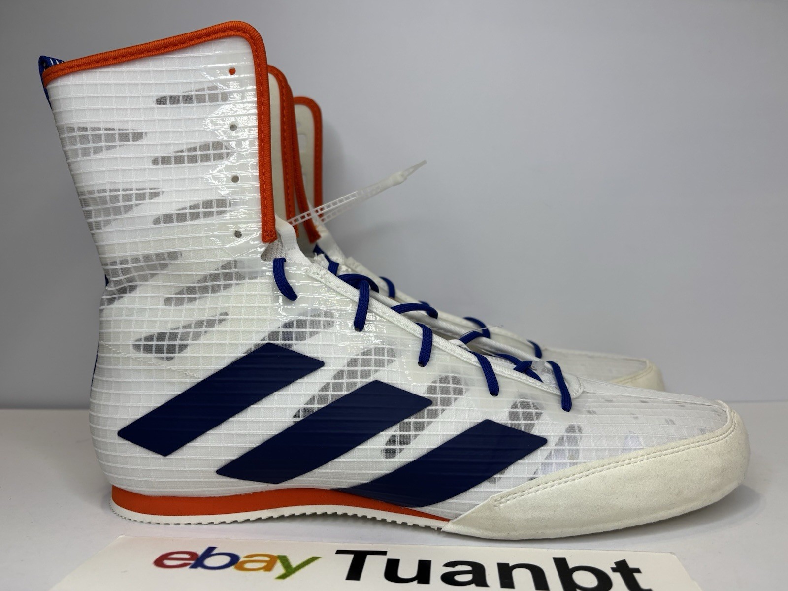 BRAND NEW Adidas Box Hog 4 Boxing Training Shoes White/Blue/Orange JP9847