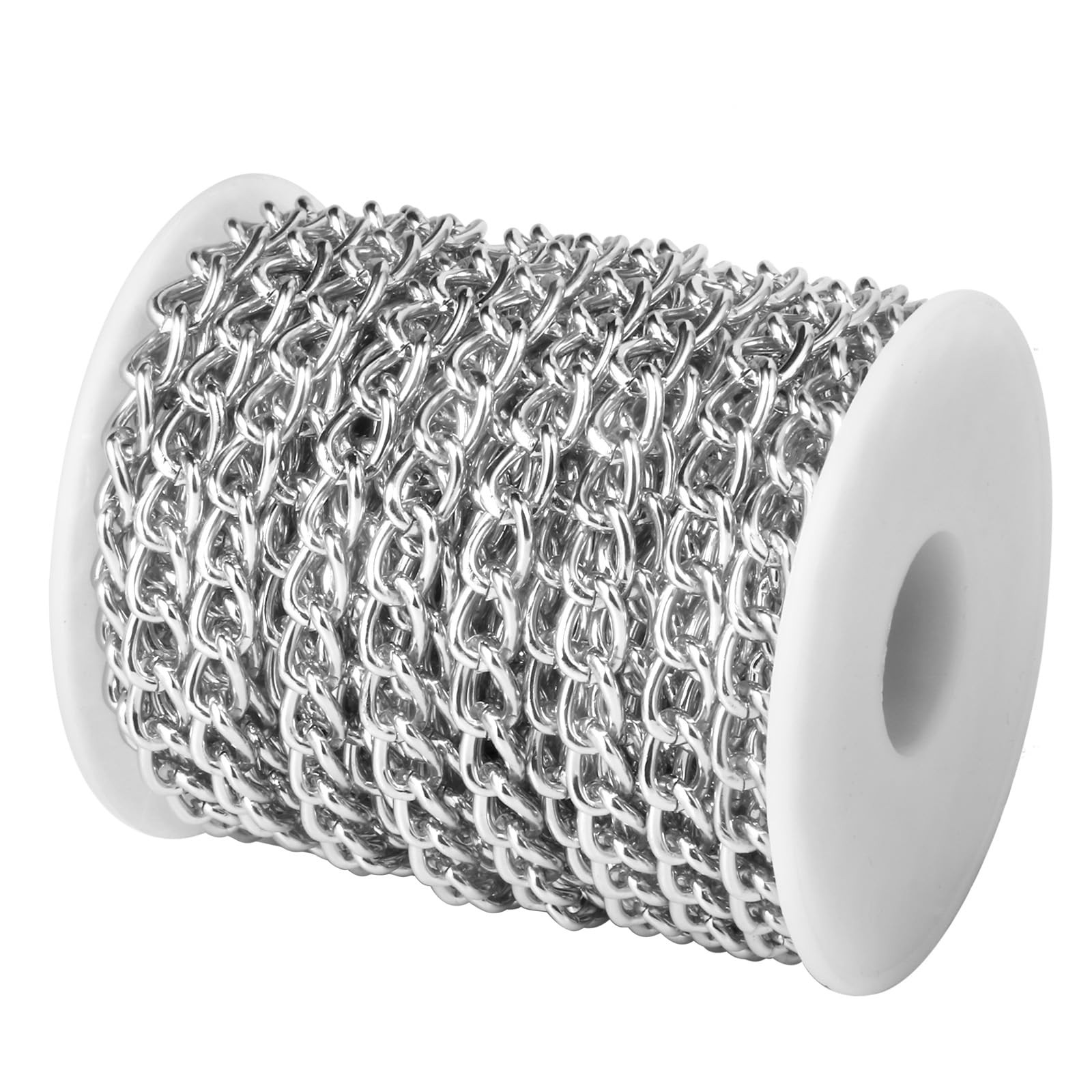 [33ft] Silver Chain for Jewelry Making, 7mm Wide Aluminum silver*7mm 