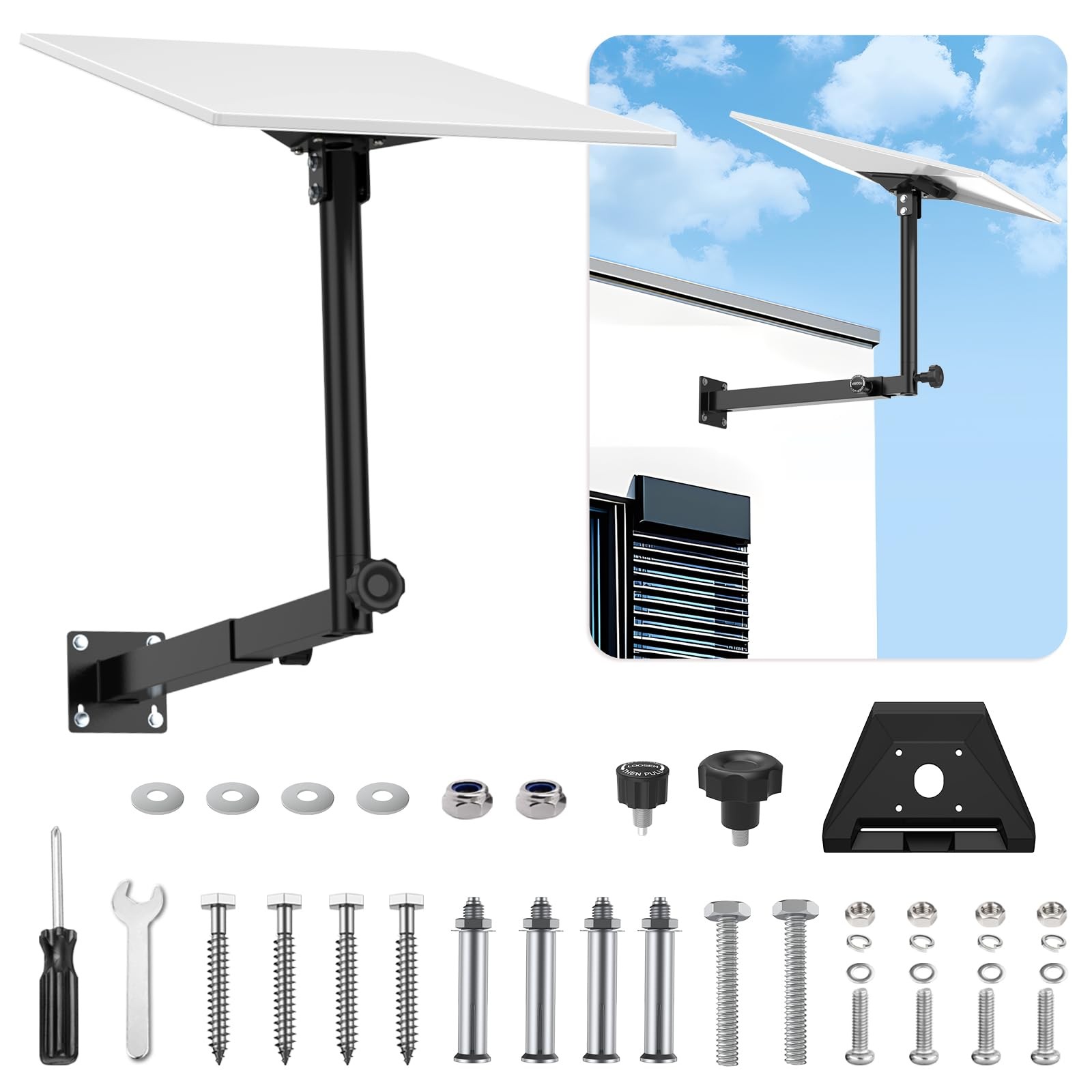 Adjustable Starlink Gen 3 Mount, 360° Rotatable Starlink Pole Mounting Kit Co...