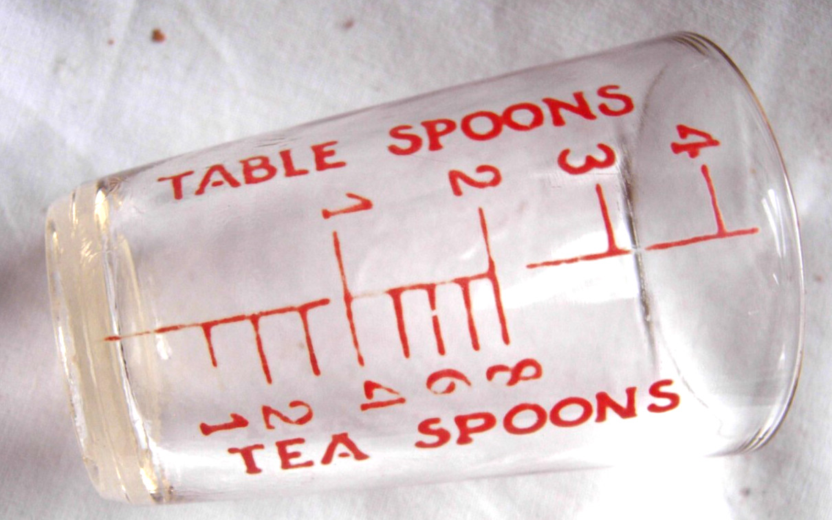 Vintage measuring glass tablespoons and teaspoons - medical or measuring