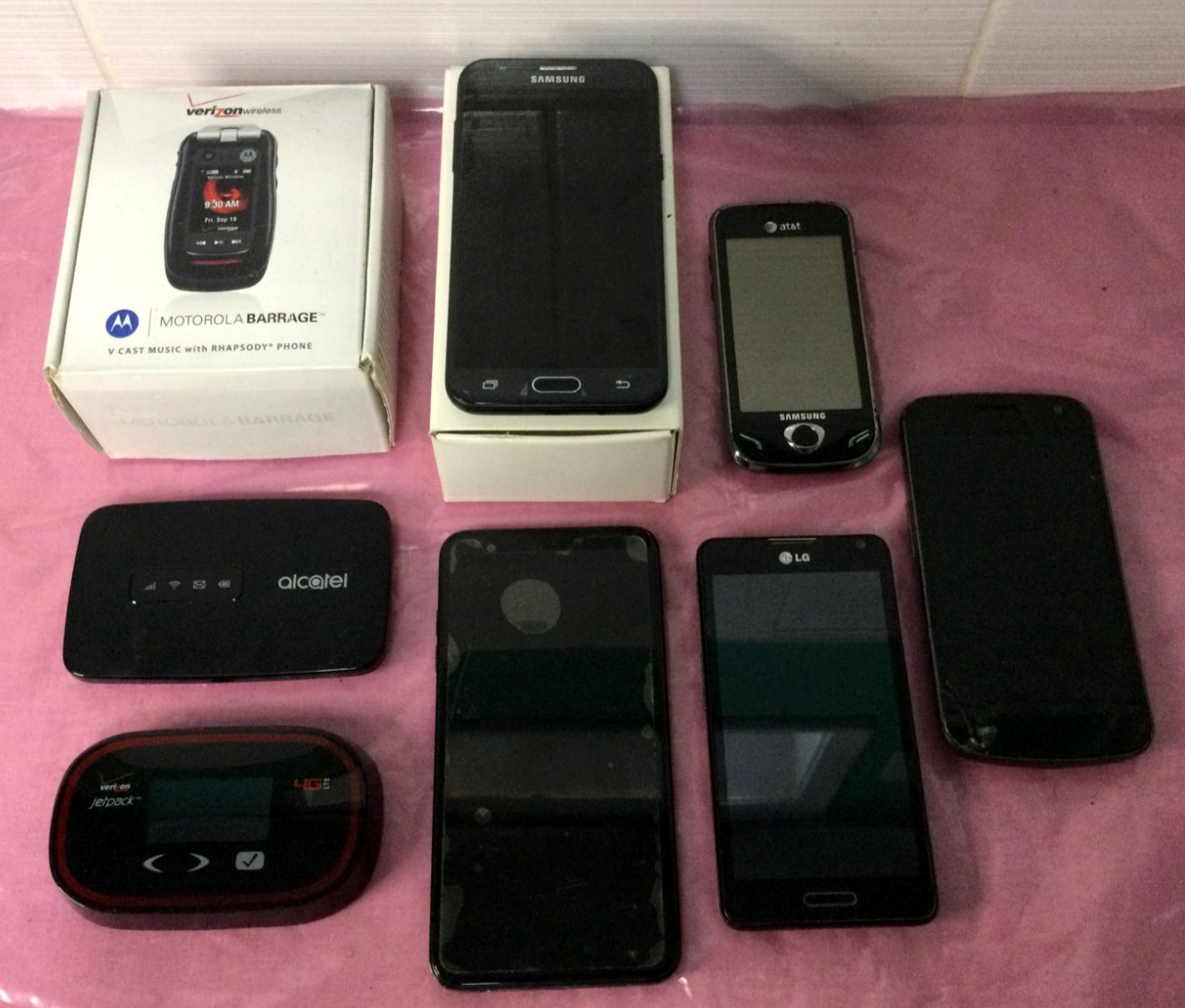 MIXED CELLPHONE LOT SAMSUNG LG MOTOROLA GALAXY J3 ECLIPSE