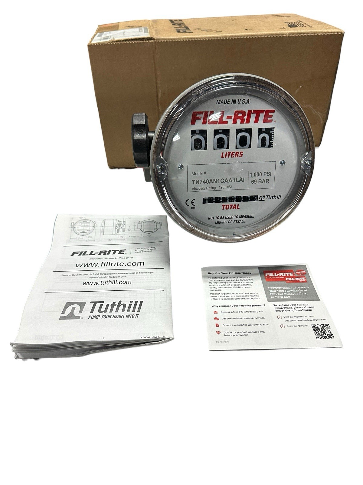 Fill-Rite TN740AN1CAA1LAI High Viscosity Meter 1 in. NPT Inlet/Outlet 38 LPM