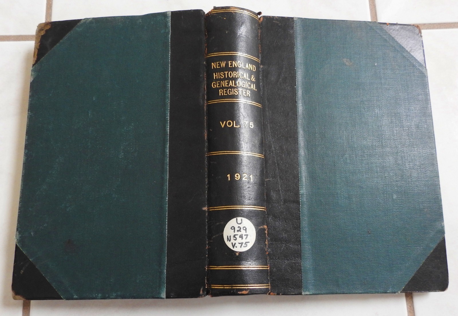 vintage antique NEW ENGLAND HISTORICAL & GENEALOGICAL REGISTER 1921 genealogy