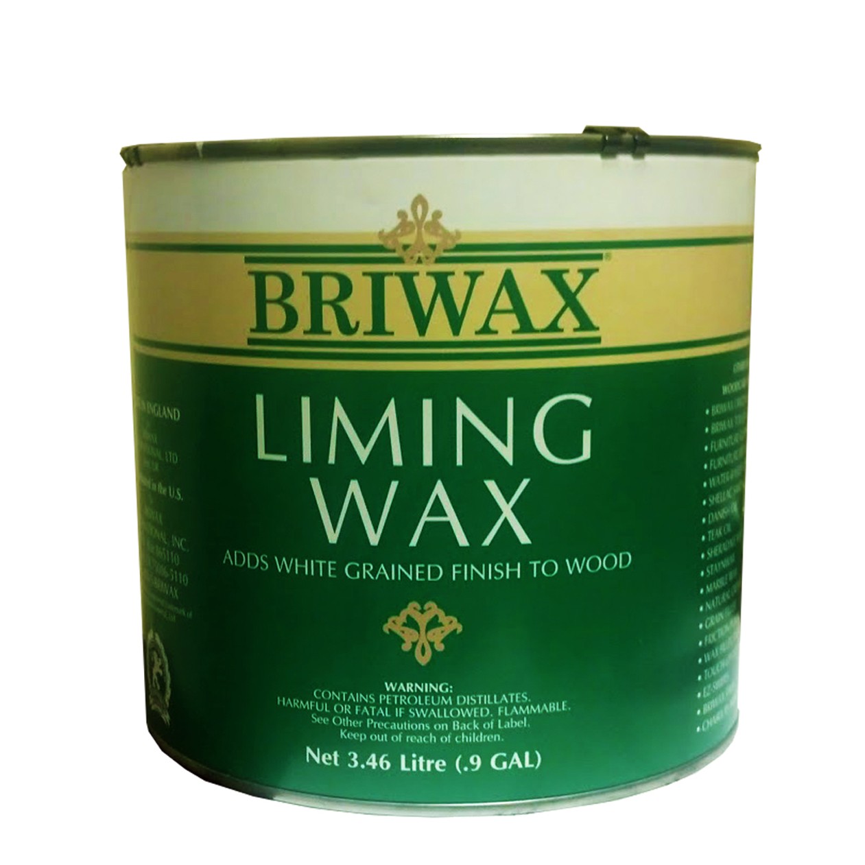 Liming Wax by Briwax, Adds White Grained Finish to Wood, 3.46 Litre / 0.9 Gallon