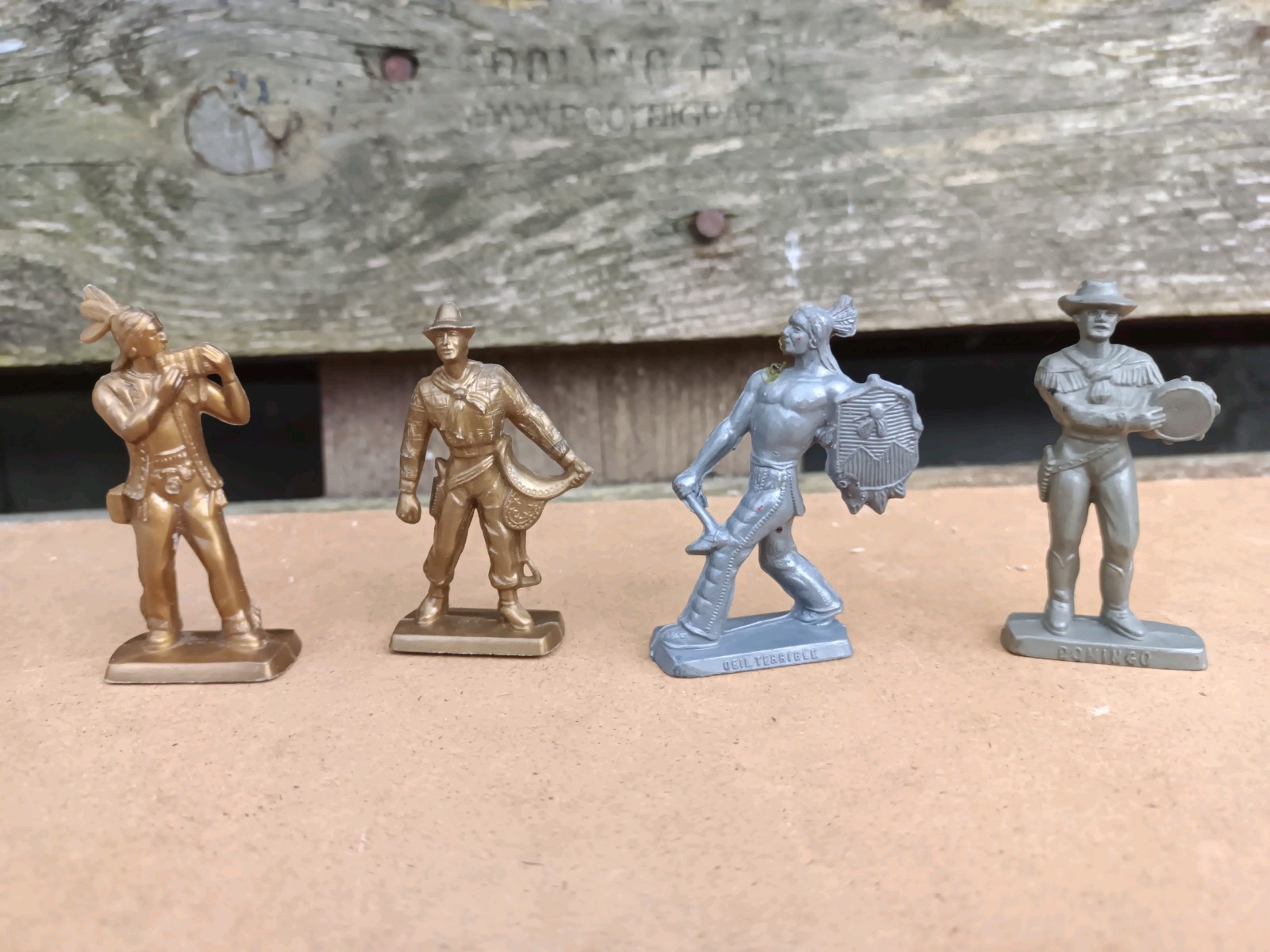 4 Small Indian Cowboy Soldier Advertising Coffee Legal