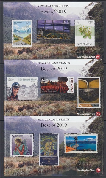 NEW ZEALAND 2019 NZ POST BEST OF MINI SHEETS SET (x3) MINT (ID:85F/D62034)