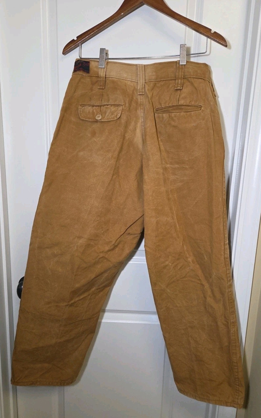 Vtg 60s Sport Bilt Pants Mens 34x28 Brown Brush Hunting Water Repellent Canvas