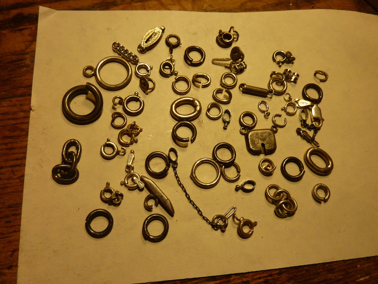 23--GRAMS--ALL STERLING-JEWELRY-FINDINGS.JUMP-RINGS- SPRING RINGS, ECT.