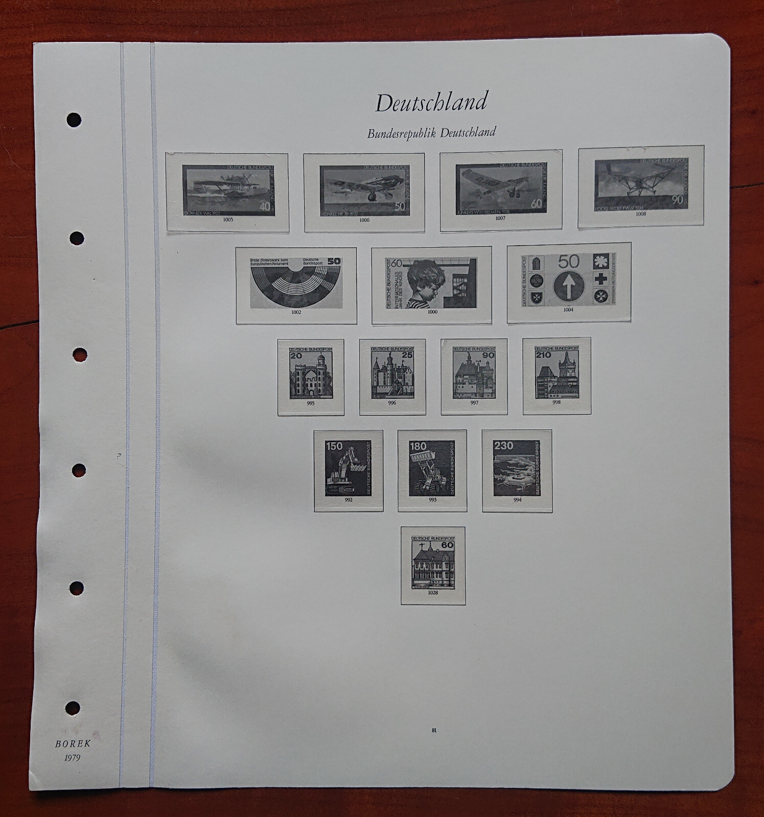 Vordruckblatt Federal Republic Germany Borek 1979 S.S.81 Aircraft Building