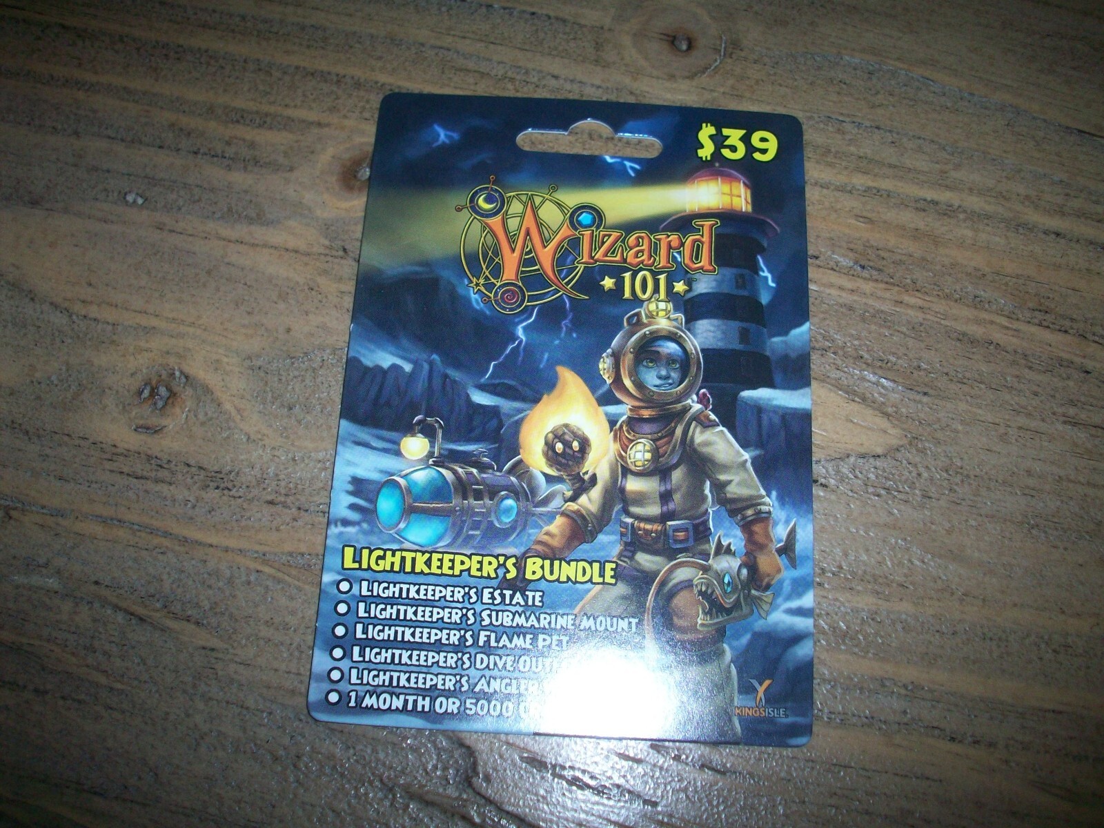 new Wizard 101 LIGHTKEEPER's BUNDLE Game Card Crowns Submarine Mount Flame Pet +