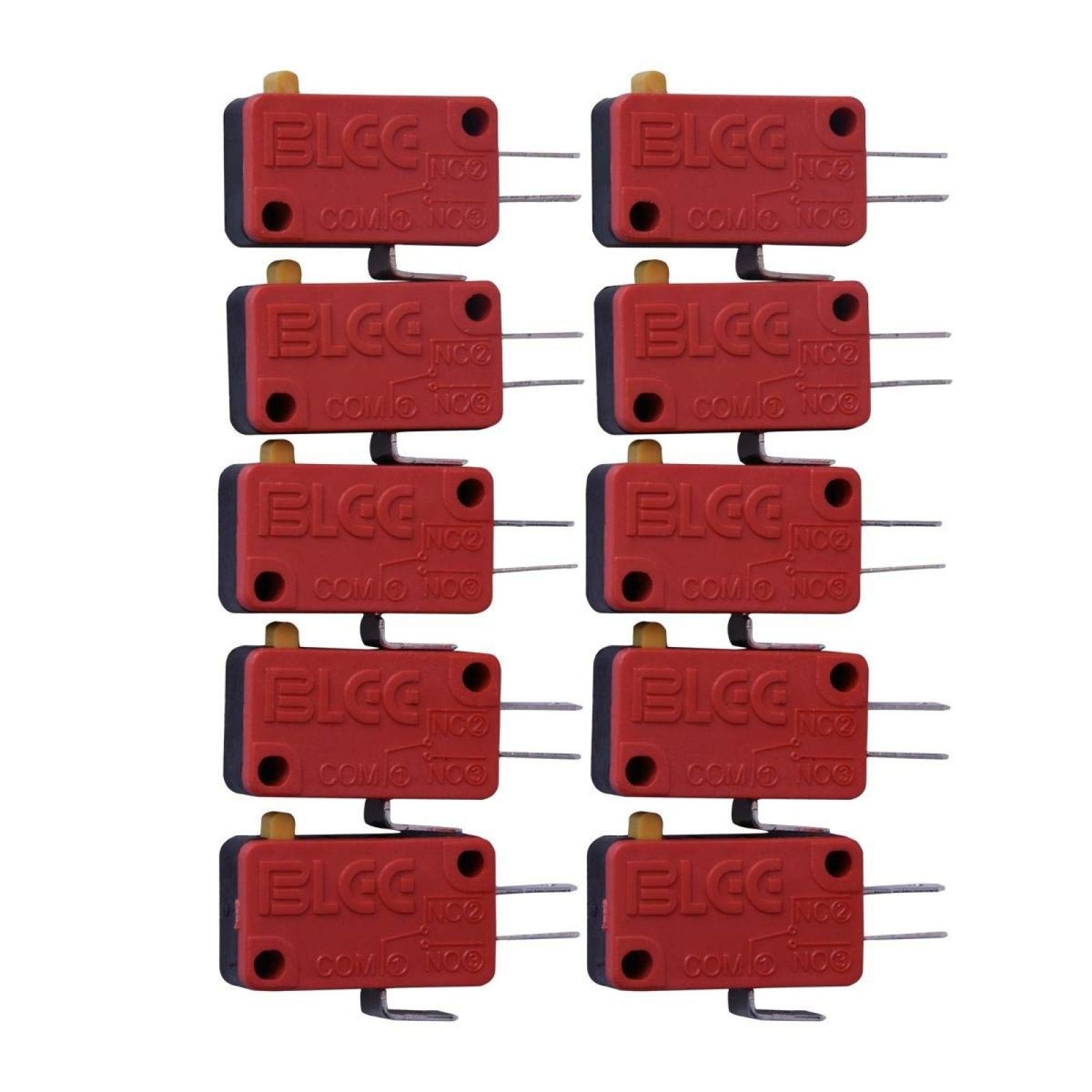 10/20Pcs Red New 3 Pin Microswitch Push Button For Arcade Mame Jamma Games F
