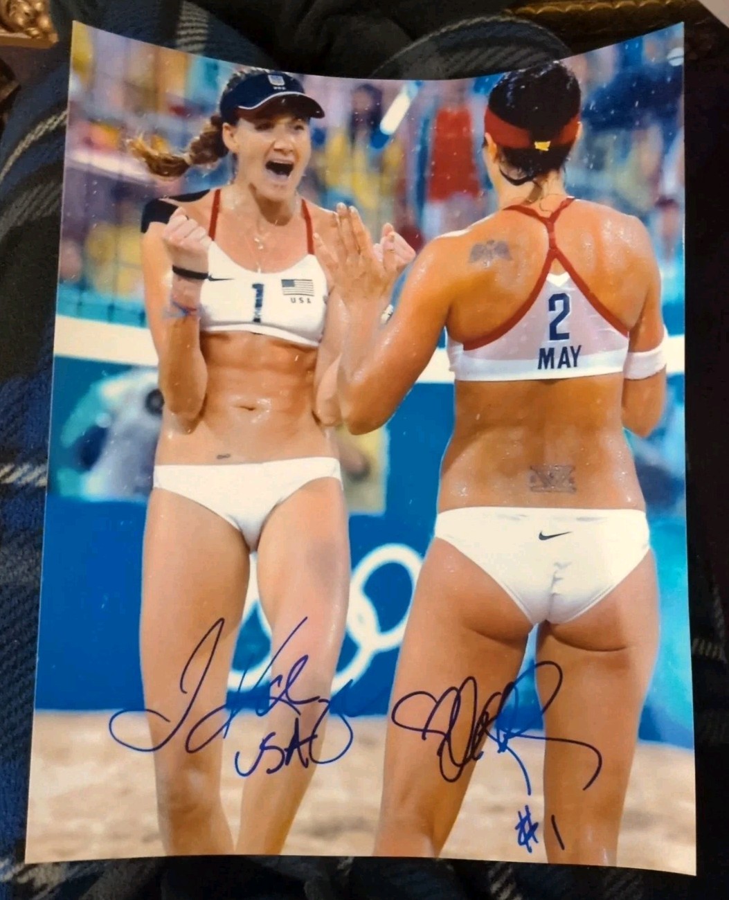 Misty May-Treanor & Kerri Walsh Jennings Signed RP 8X10 Olympic Gold Photo
