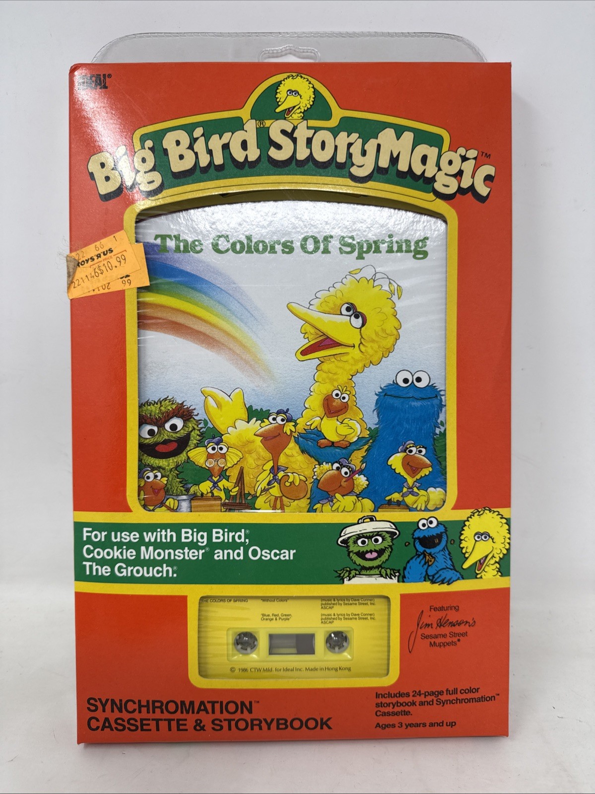 VTG 1987 Sesame Street Big Bird Story Magic The Colors Of Spring Book & Tape
