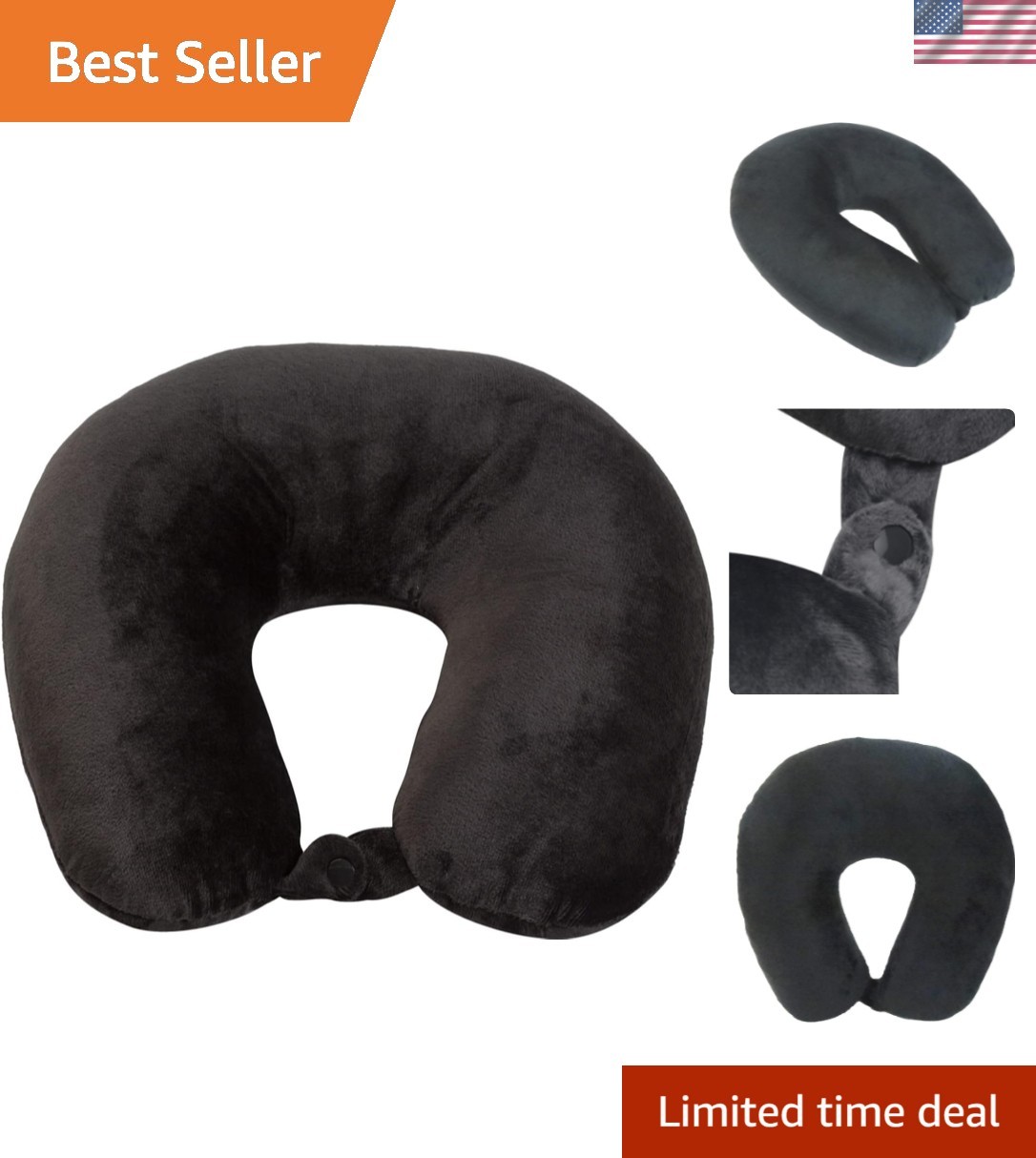 Adult Cozy Soft Microfiber Neck Pillow for Travel – Compact, Machine Washable...