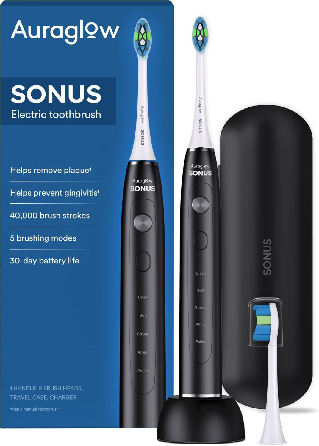 Sonic Electric Toothbrush for Adults – Rechargeable, 40,000 VPM, 5 Modes, Remove