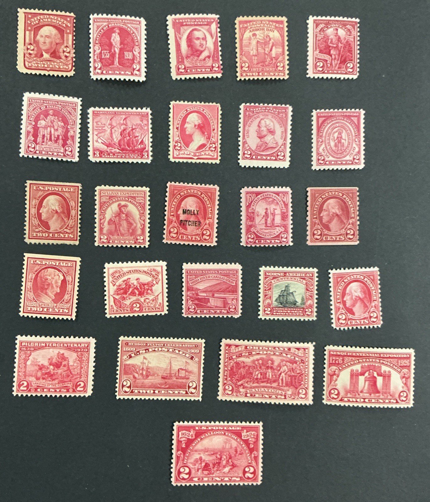 US 1894-1930 F-VF MNH-MH-NG Lot of 25, 2 CENT REDS,   (W16))
