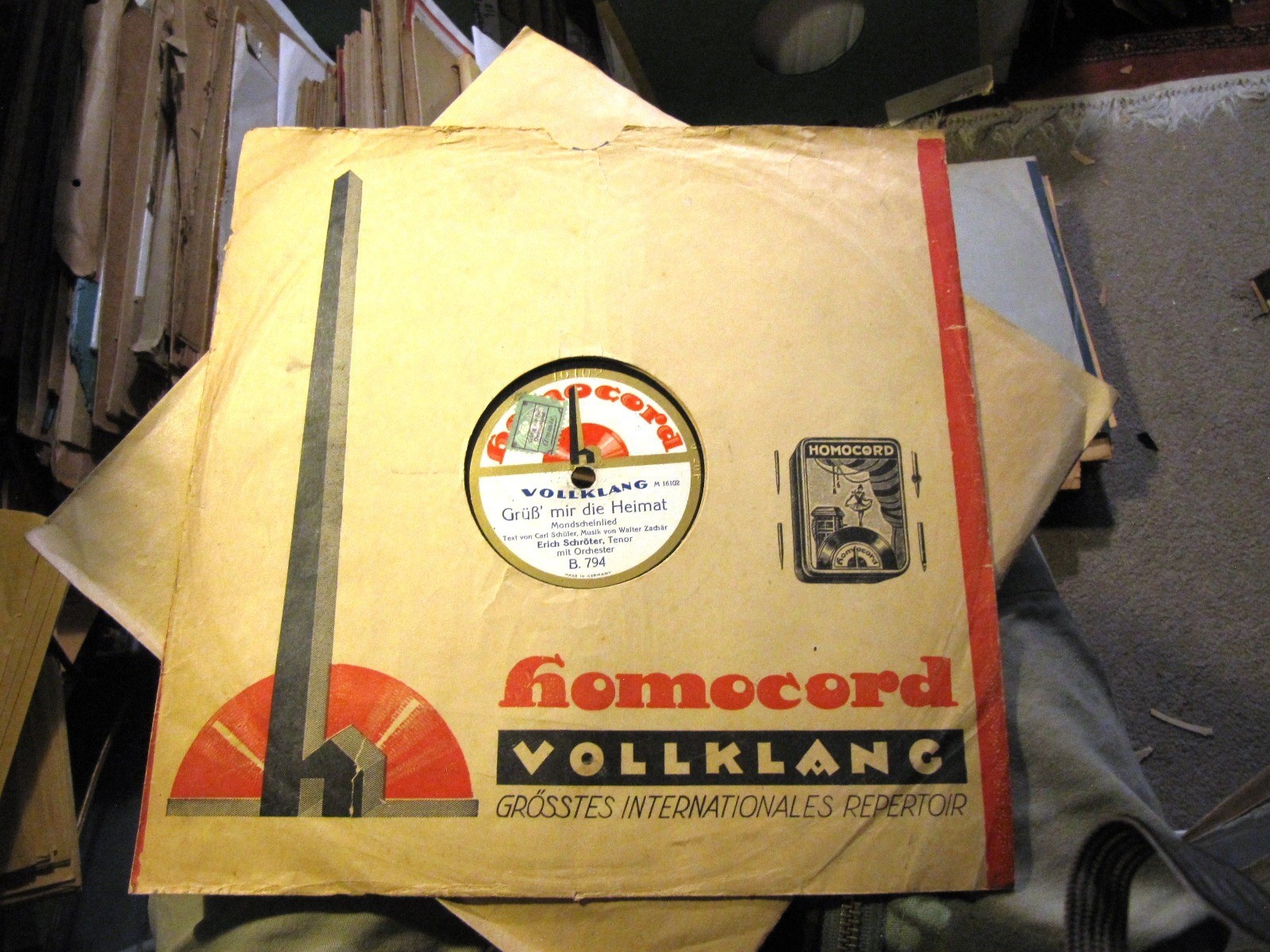 1920 LUDWIG SANDKUHL Erich SCHRÖTER GERMAN Grüss mir die Heimat HOMOCORD B 794