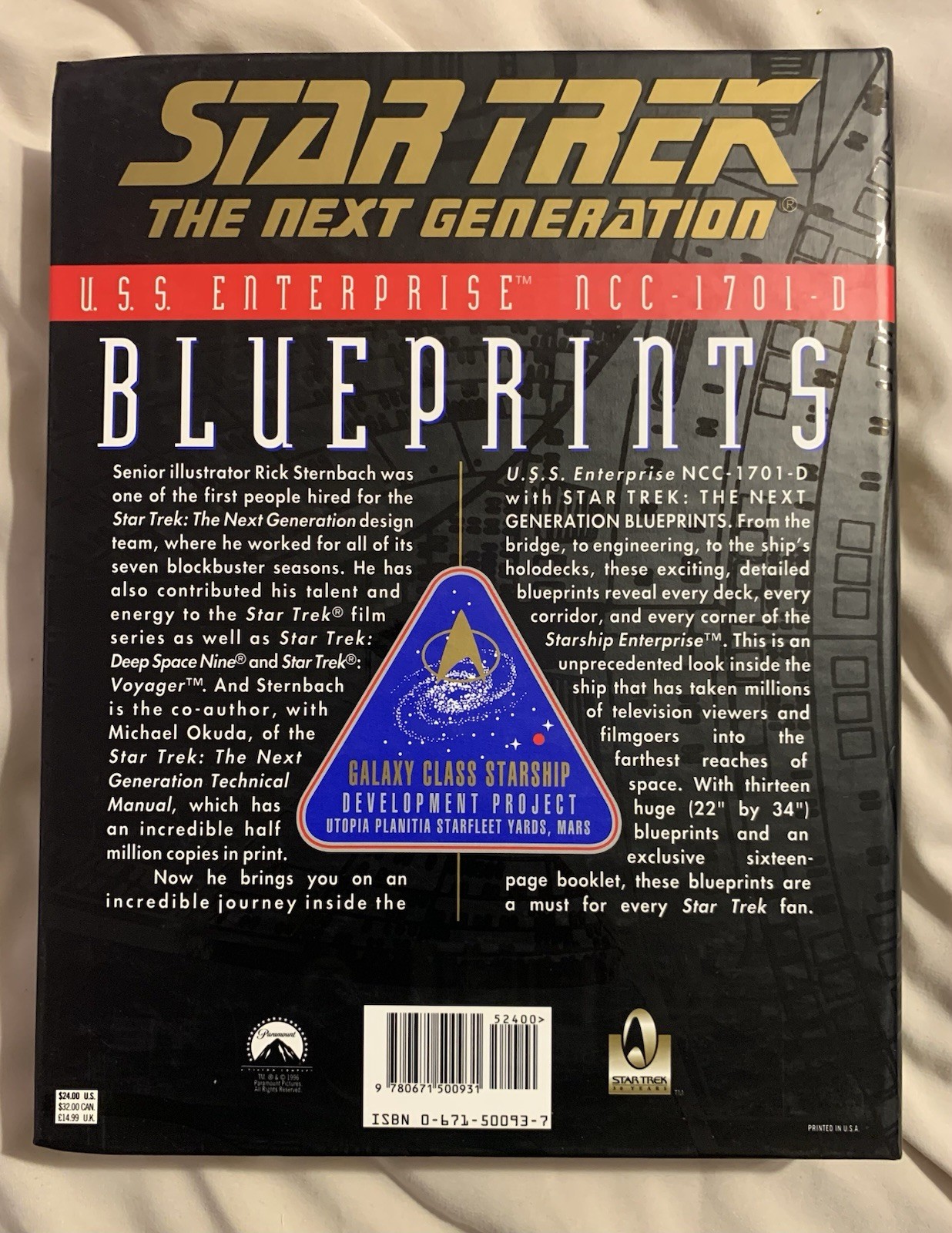 Vintage Star Trek The Next Generation USS ENTERPRISE Blueprints