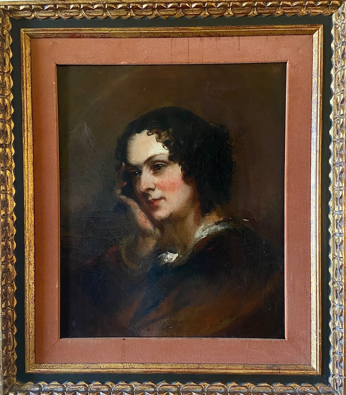 antique 18th or early 19th century oil on canvas portrait