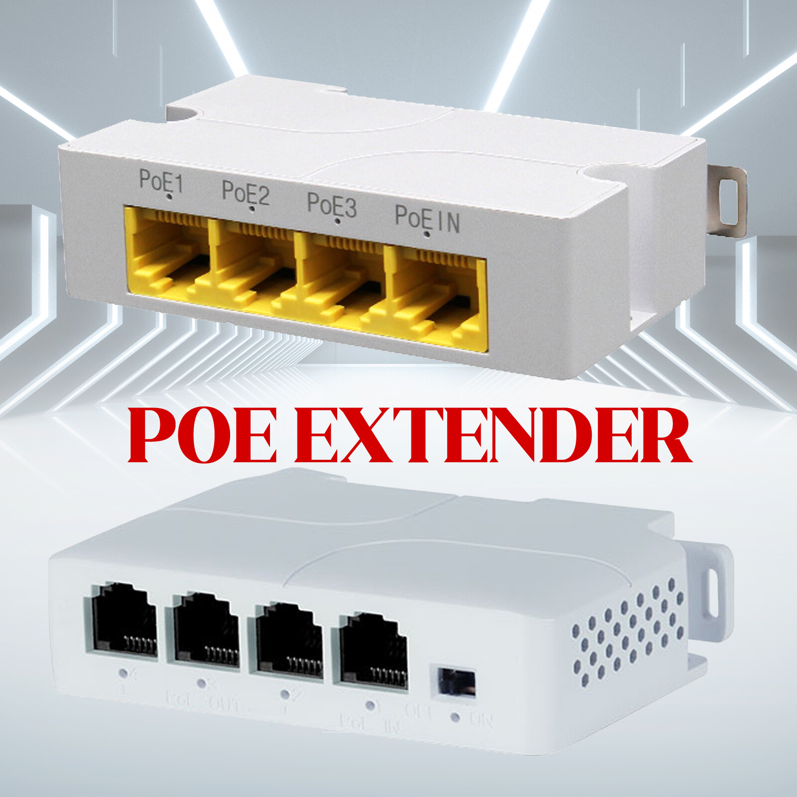 Gigabit 4 Port POE Extender Network Switch Repeater IEEE802.3af/at PoE Switch
