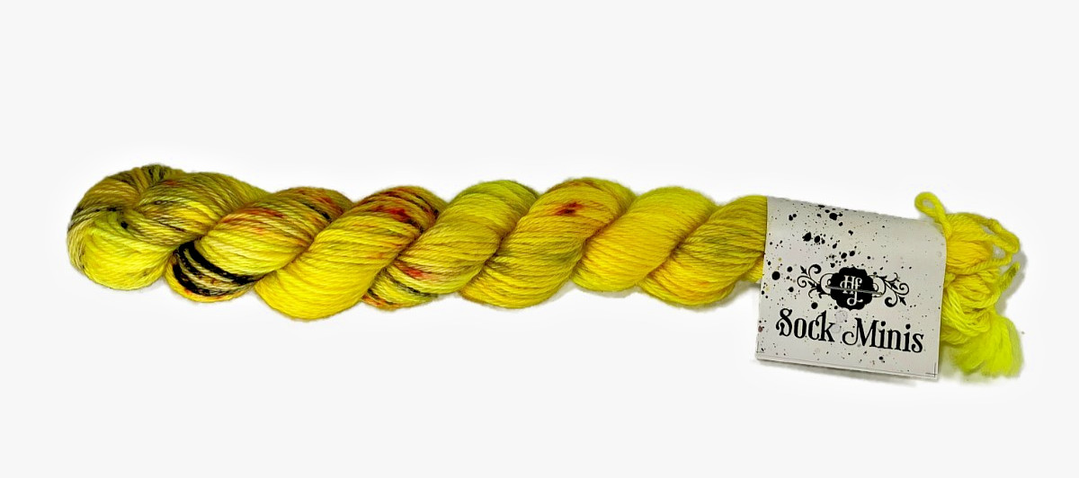 Hedgehog Fibres Sock Mini SW Merino Nylon Yellow "July 2" Speckles 80 meters 20g