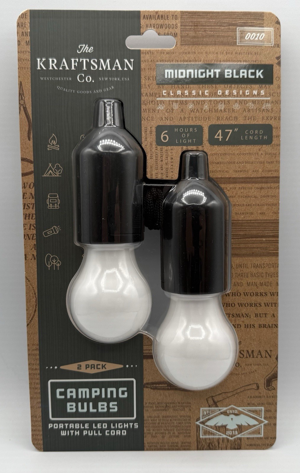 Hanging CAMPING Light- Portable LED Outdoor/Indoor Hanging Bulbs 47” Cord New