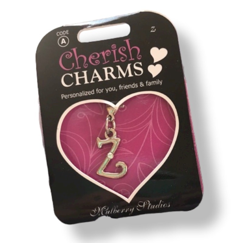 Cherish Charms Z Monogram Initial Bracelet Charm Silvertone Silver Tone NEW