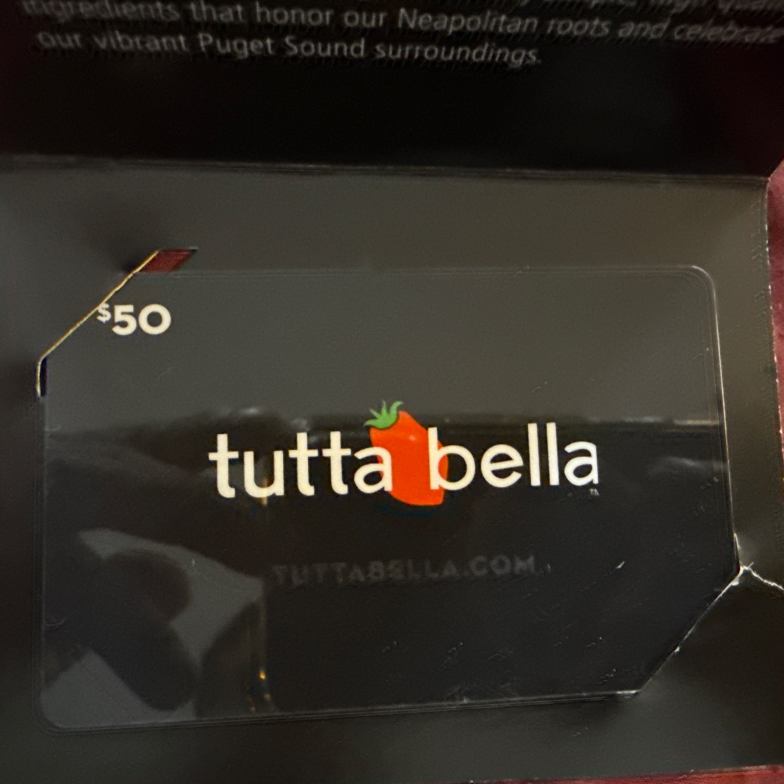 Tutta Bella - Pizza Gift Card Value 50$