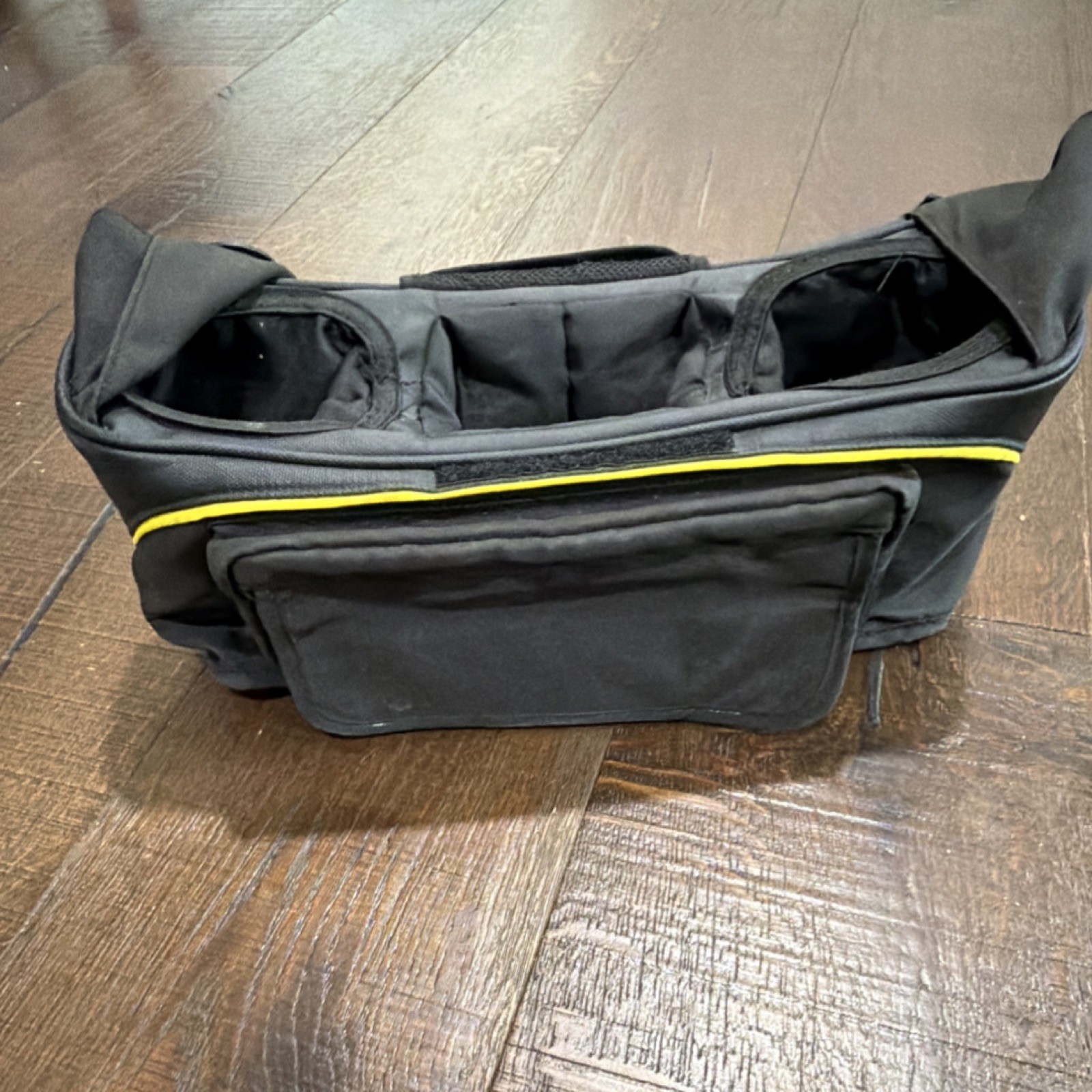upperkids Black and Yellow Stroller Organizer Multiple Compartments fits DOONA