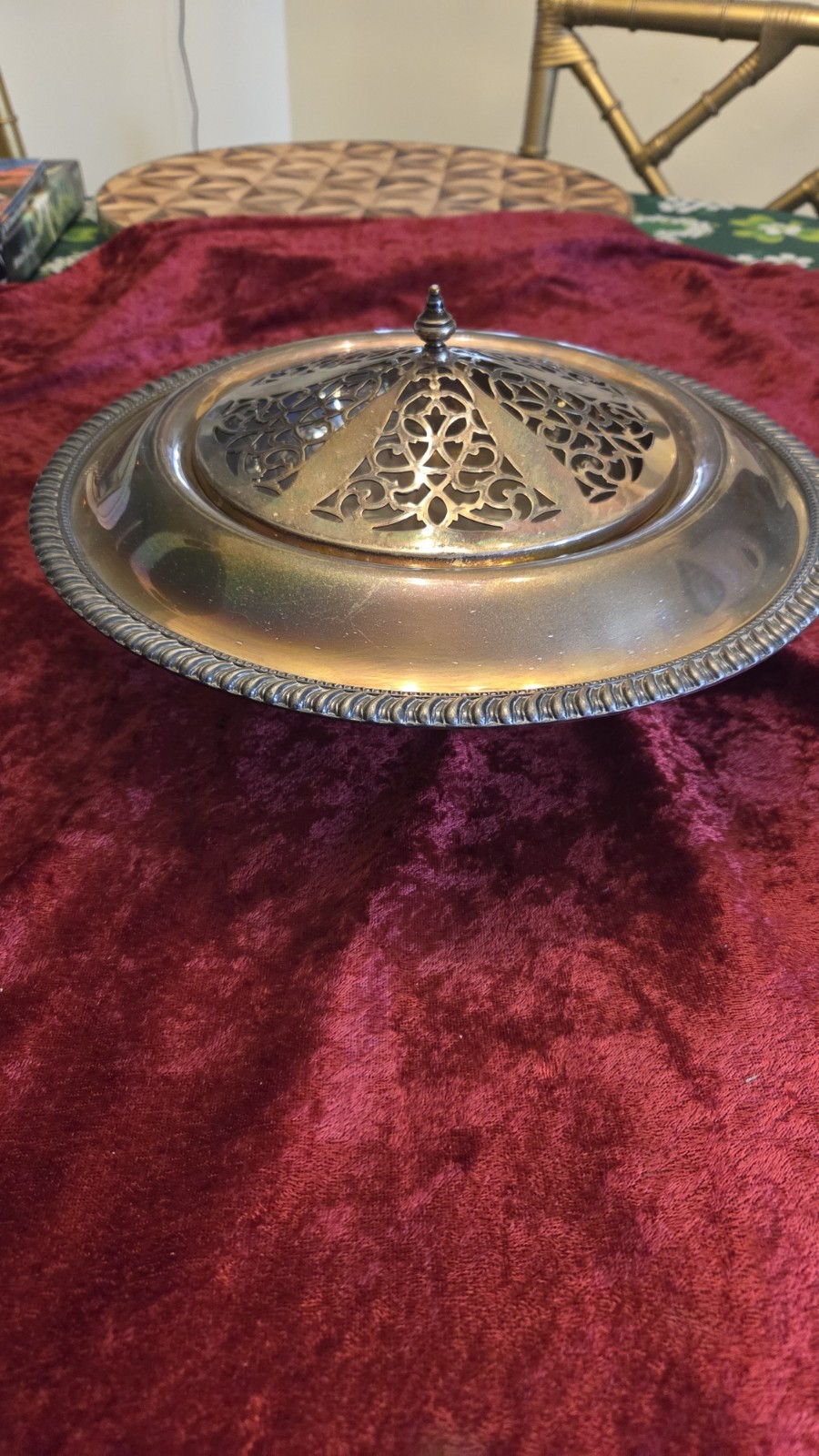 Silver Plated Flower Frog Pedestal Bowl.  Lloyd Pascal & Co. Unique & Rare