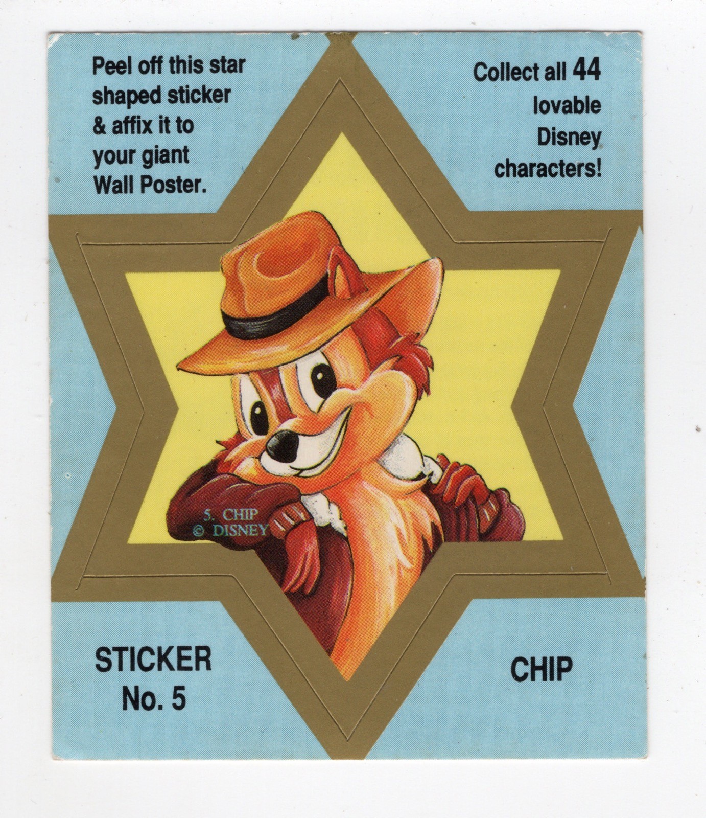 Dynamic Marketing Australia - Disney Star stickers 1999 Chip
