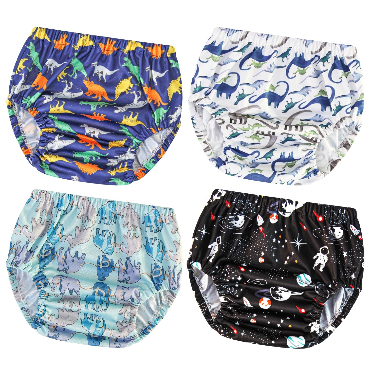 4Pcs Plastic Underwear for Potty Training Swim Diaper Covers for Toddlers Clo...