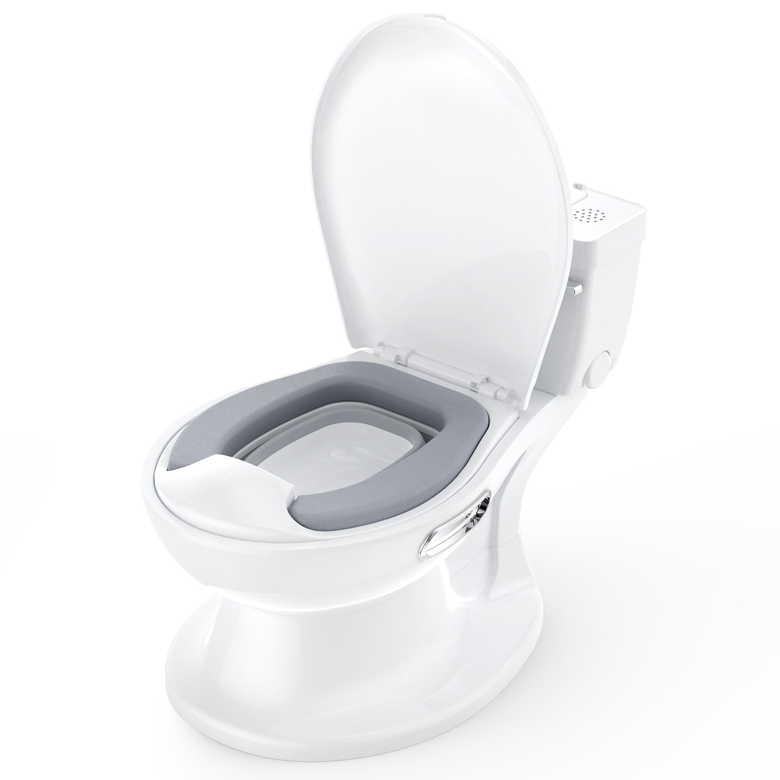 Baby Toddler Potty Training Toilet - Flushing Sound Handle Baby Safty Chair Seat