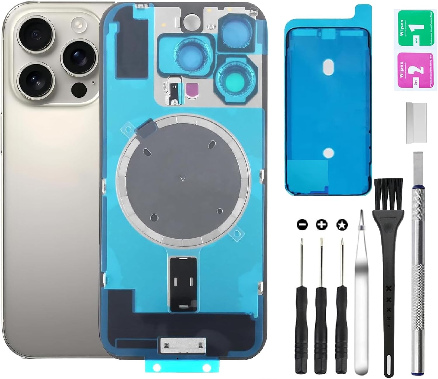 Rear Back Cover Glass Replacement for iPhone 16 Pro Back Glass Camera Lens