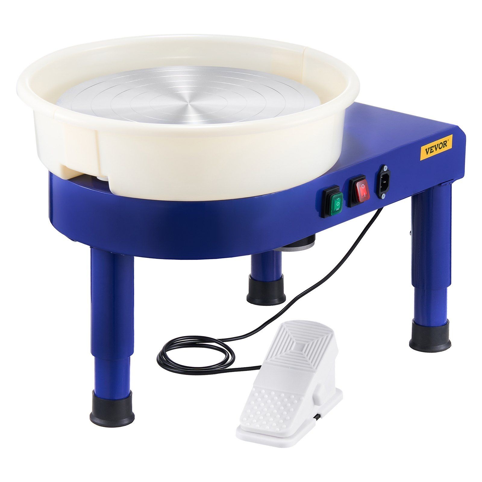 14in Low-Noise Pottery Wheel, 60-300RPM, Lift Function, Detachable Basin