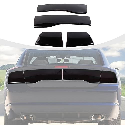 for Charger Tail Light Covers, Smoked Rear Light Lamp Guards Trim Compatible 