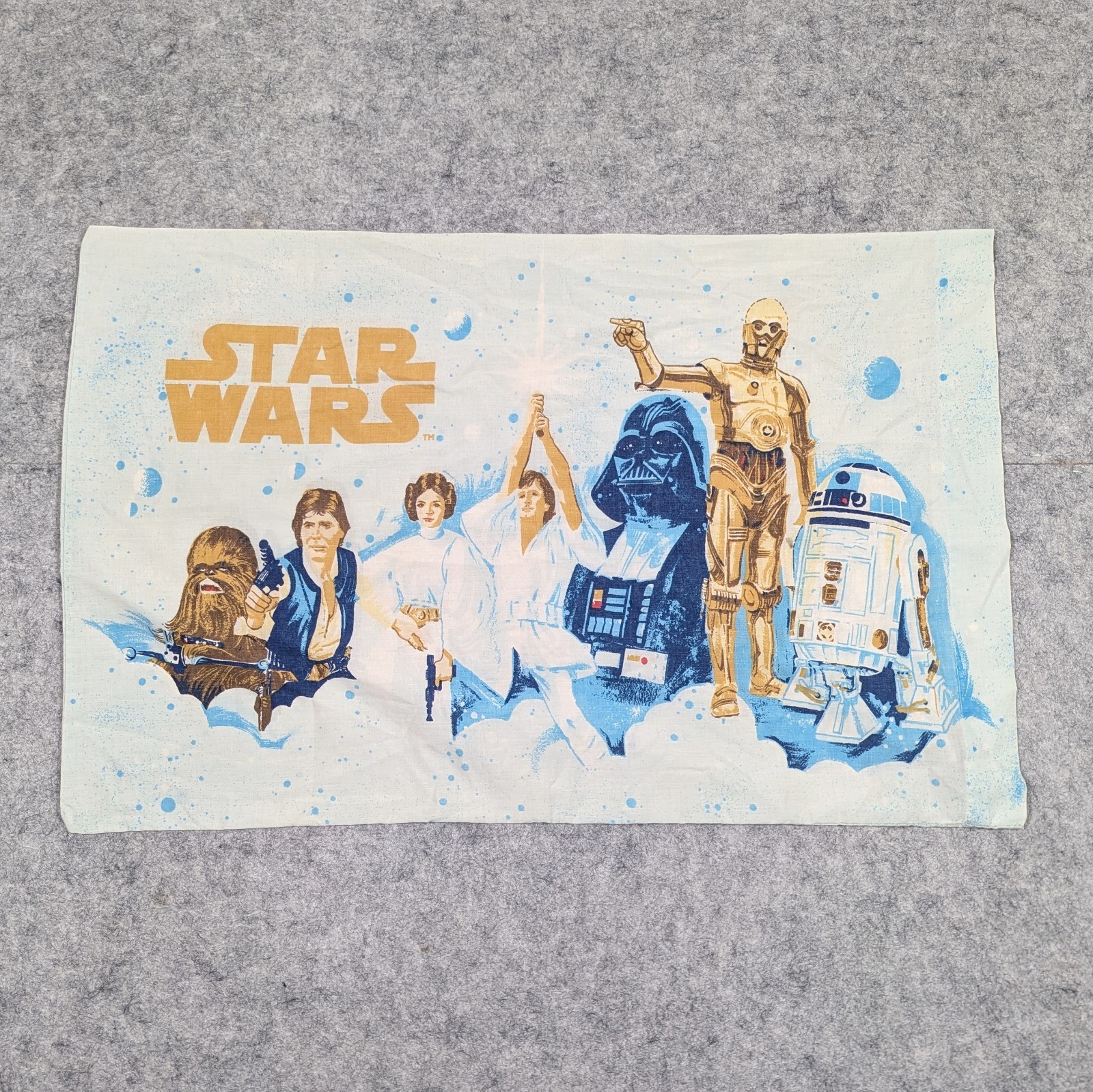 Vintage 1970s Original Star Wars JCPenney Pillowcase New Hope 1977