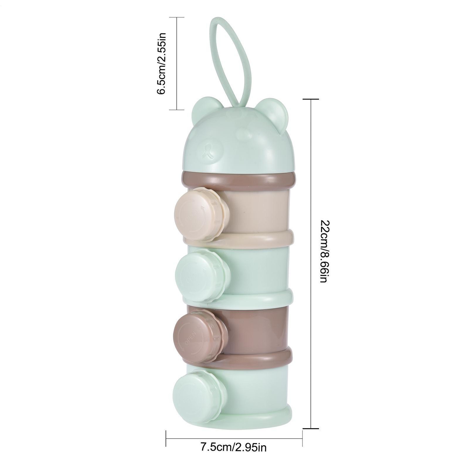 4 Layers Baby Formula Milk Powder Dispenser Infant Snack Storage Container