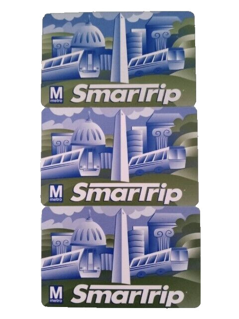 3 Smart Trip Metro Washington DC Metro Area Transportation Cards 0167 SmartTrip