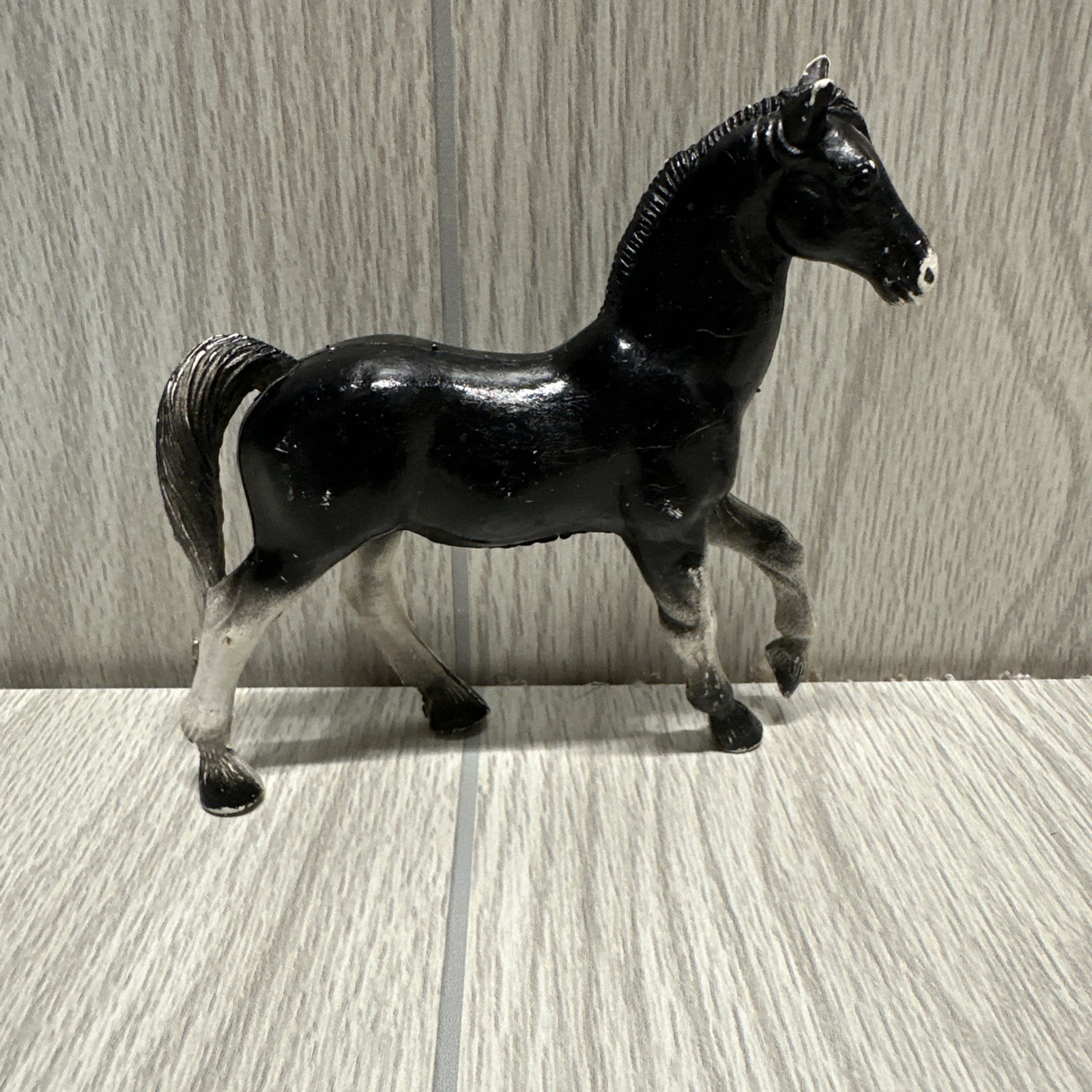 Horse Toy Black Horse Figurine 1975 IMPERIAL TOY BLACK HARD RUBBER HORSE HONG