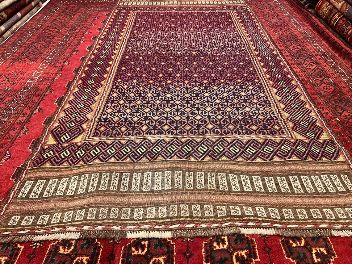 7 X 6'5 ft COLLECTORS’ ITEM Vintage Janbagi Sistan Abrash Sumak Kilim
