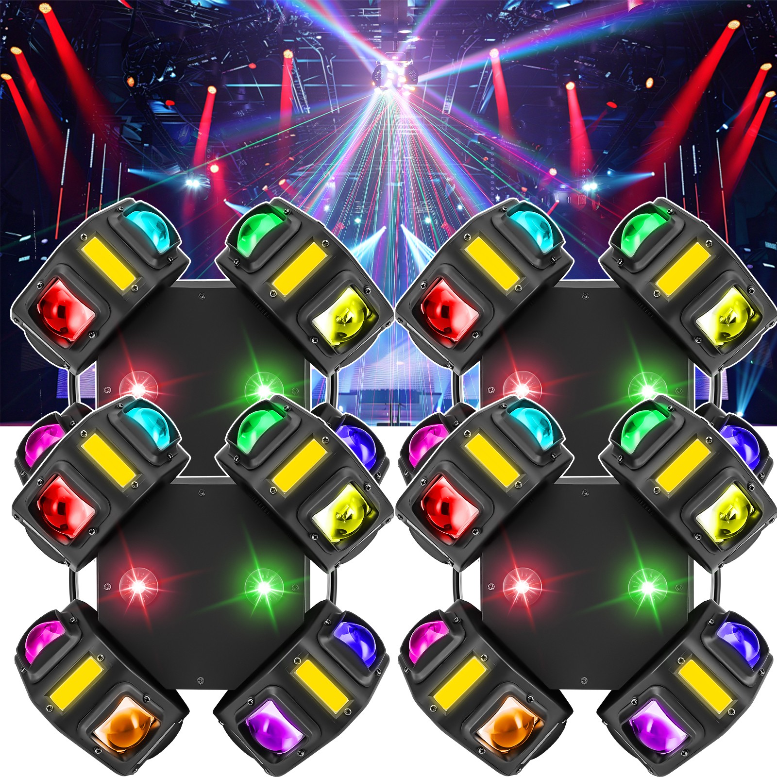 2/4PCS 200W Laser Moving Head Light LED RGBW Beam Stage Lighting Strobe DMX DJ