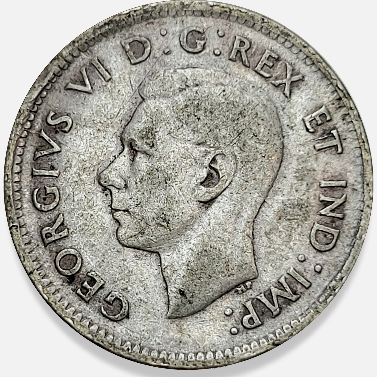 1943 Canada George VI 10 Cents Dime 80% Silver 10c Canadian #8  🇨🇦