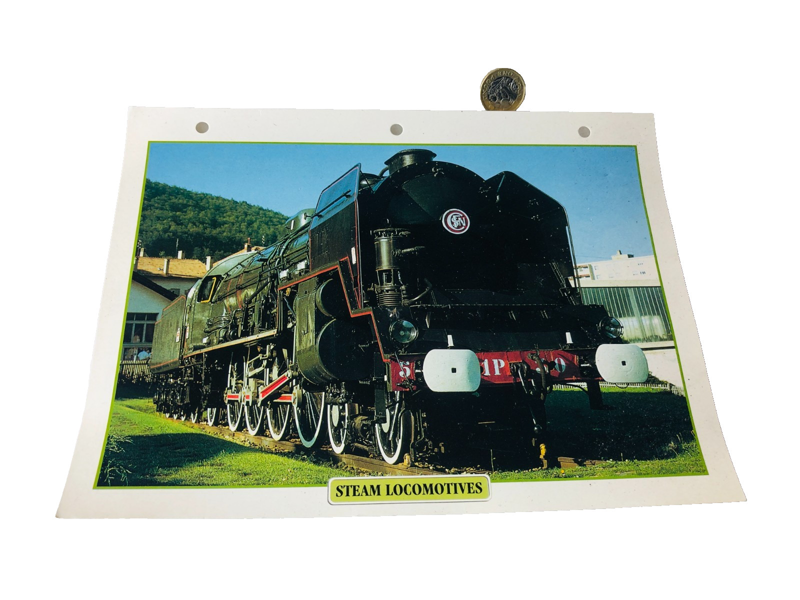Train Railway Steam Locomotives Picture Information Paper Vintage ra