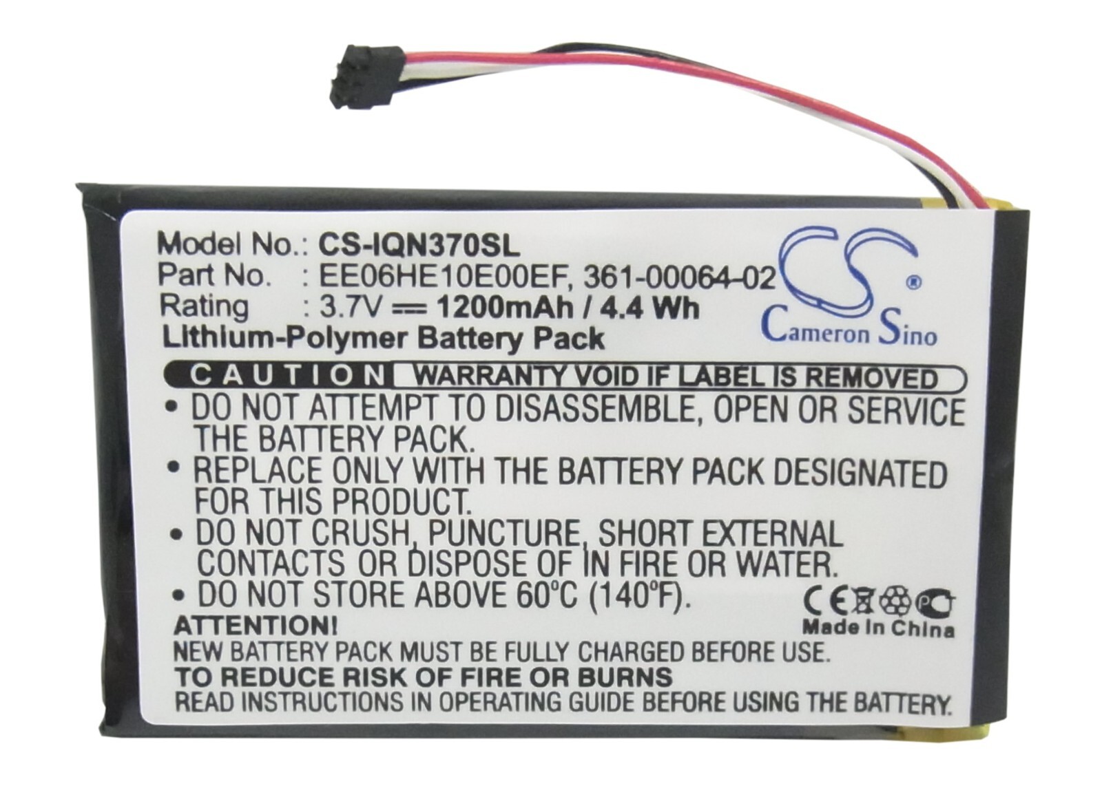 BATTERIE 1200mAh 361-00064-02 EE06HE10E00EF For Garmin Nuvi 3700 3760 3790