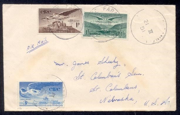 IRELAND 1951 AIRMAIL COMBO'S TO USA