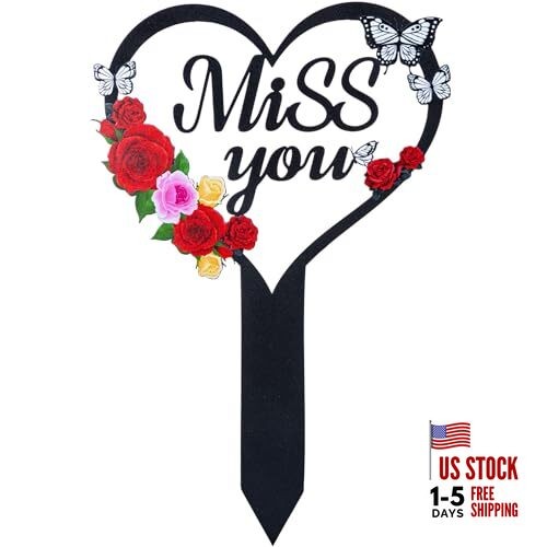 Cemetery Decorations for Grave, Happy Mom Dad Grave Decorations for Miss You-A