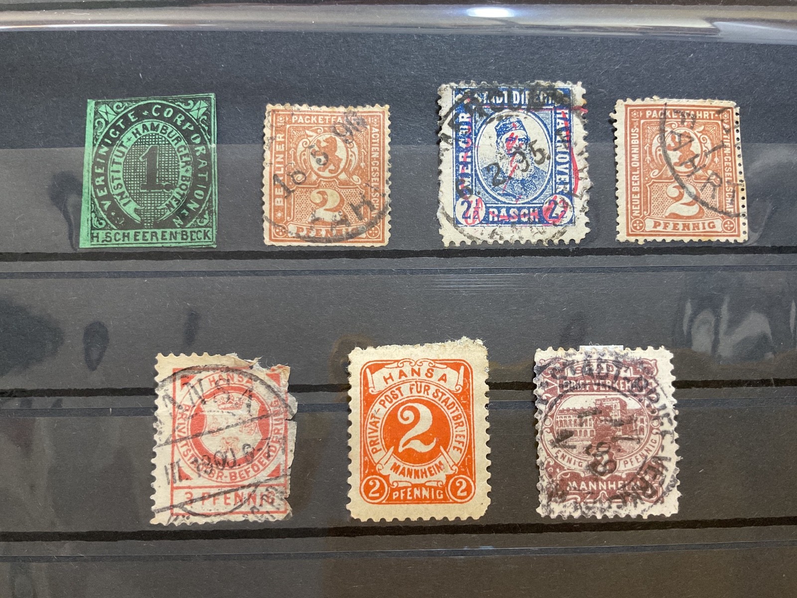 German private courier mounted mint or used stamps   B3571
